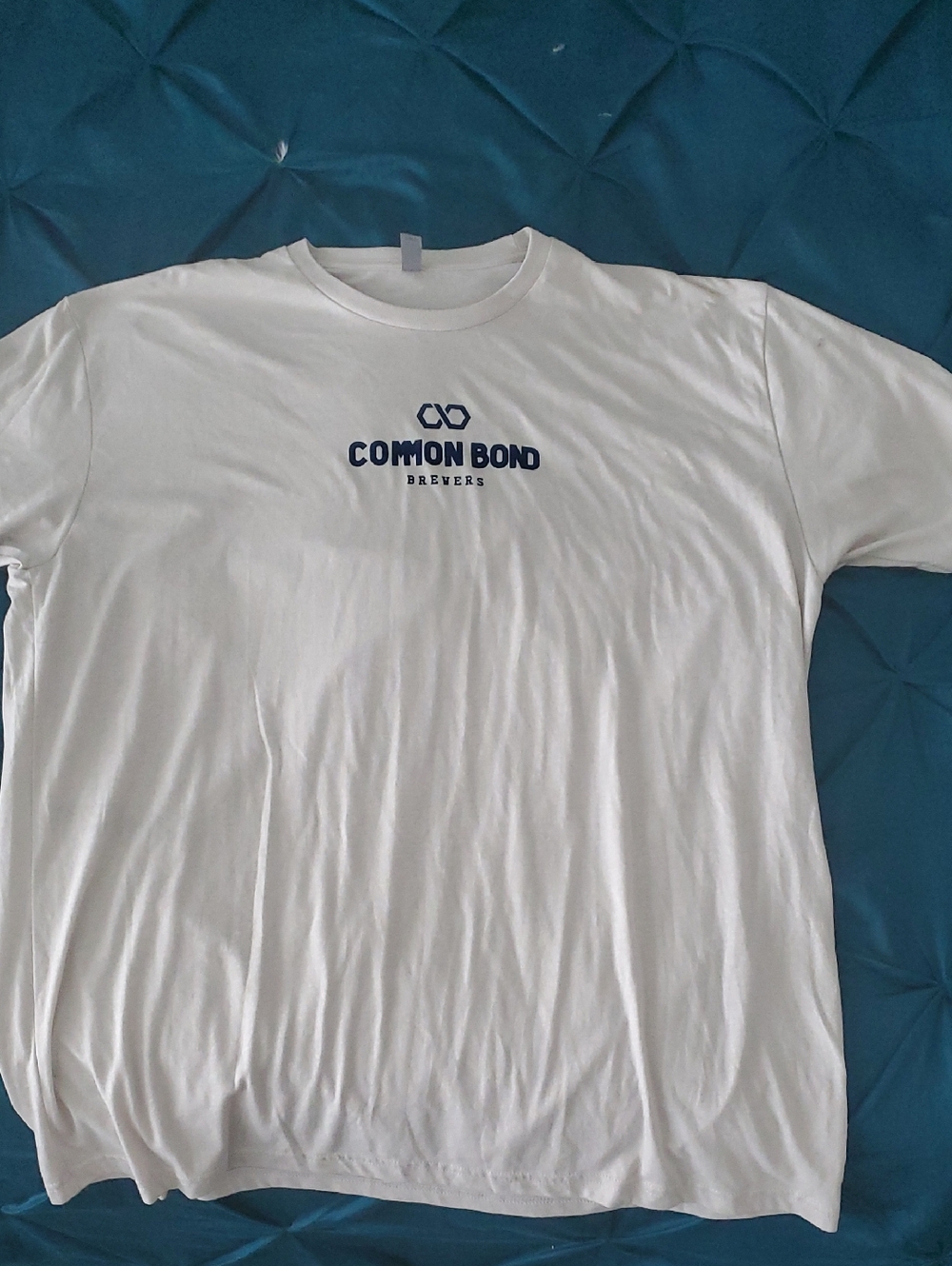 Next Level Apparel White T-Shirt with Navy Common Bond Logo